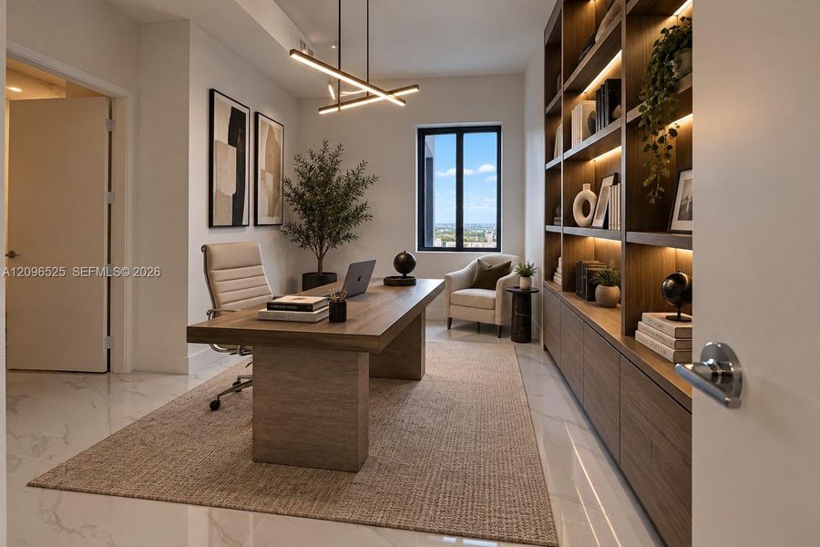 Furnished interior view inside a new home in Aria Reserve, Miami (Image 26).