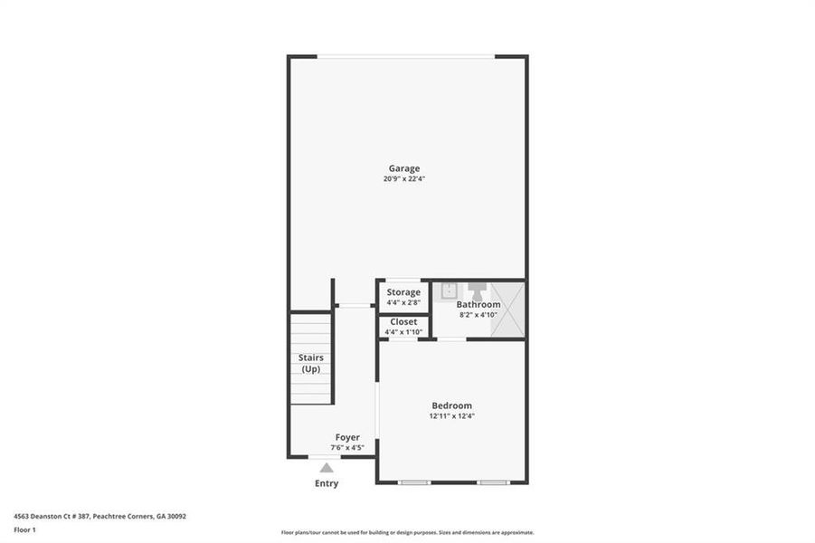2D floor plan layout of this home in Waterside Townhomes, Peachtree Corners, GA (Image 31).