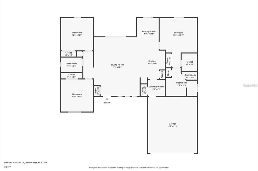 2D floor plan layout of this home in , Palm Coast, FL (Image 4).