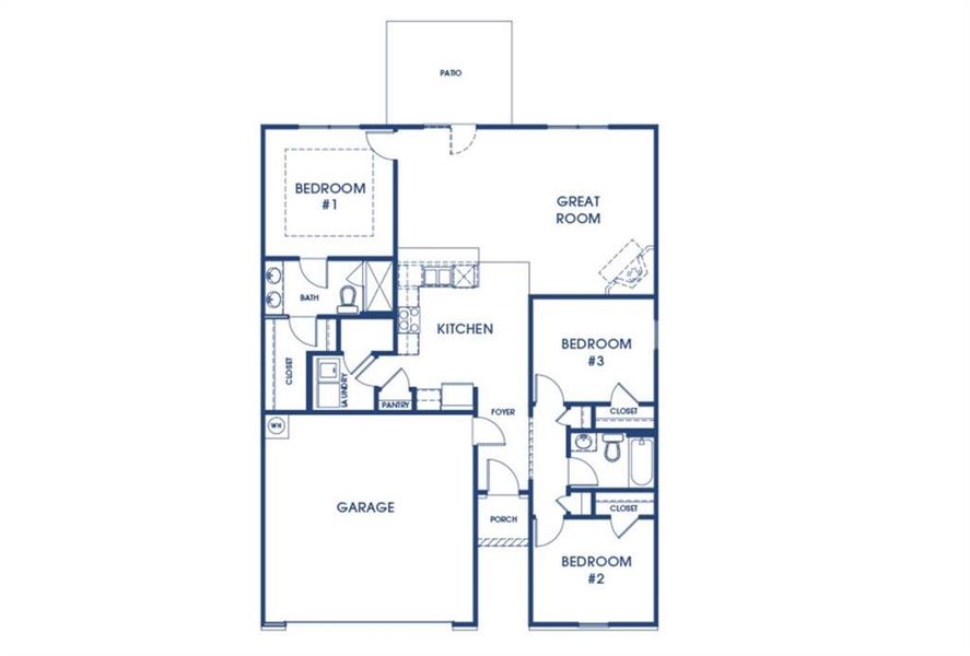 2D floor plan layout of this home in Champion's Run, Lithonia, GA (Image 3).