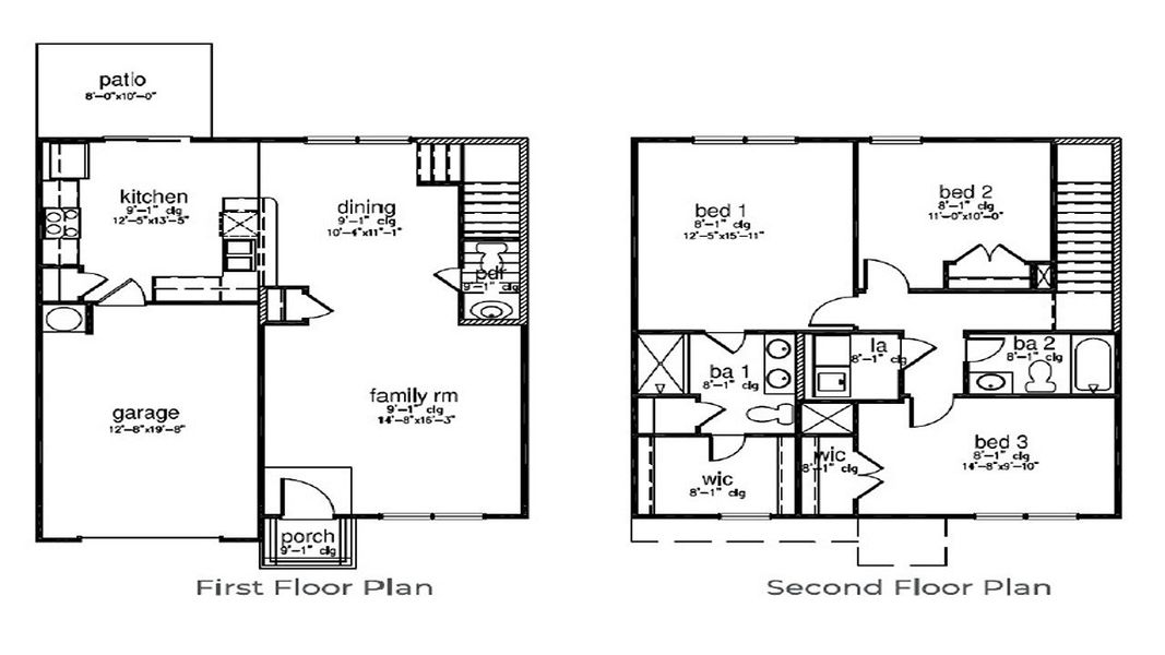2D floor plan layout for the Brandon by D.R. Horton in The Groves at Bees Creek, Ridgeland, SC (Image 3).