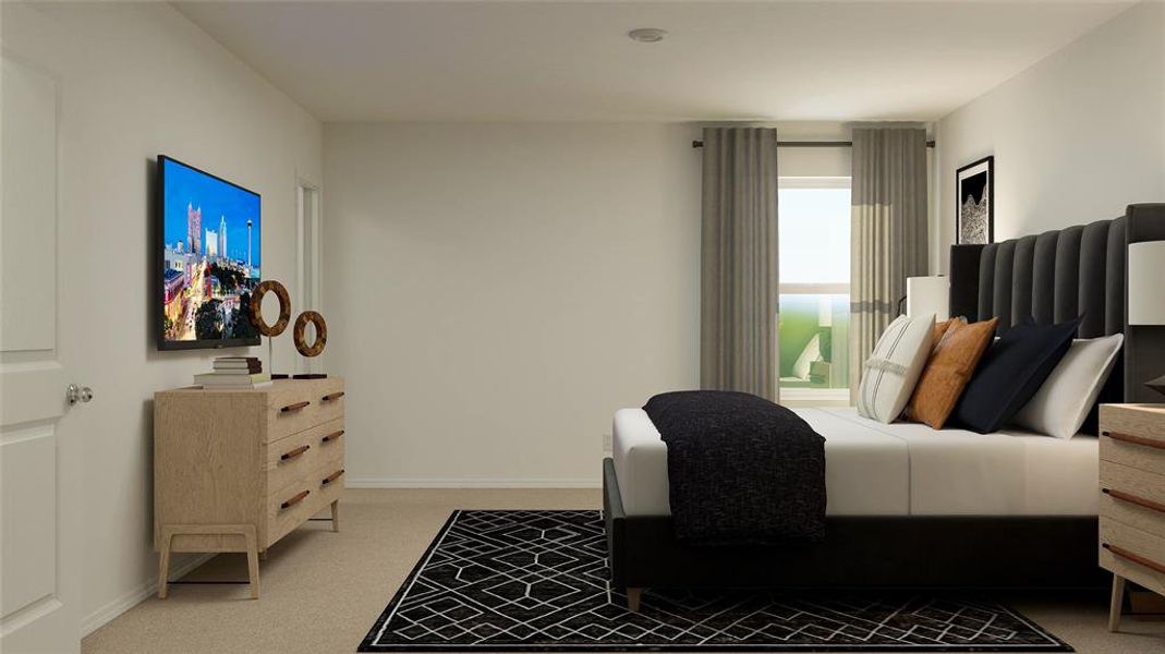 Bedroom featuring carpet flooring