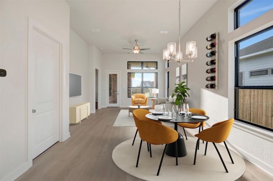 Furnished interior view inside a new home in Sienna - Landmark Row Collection, Missouri City (Image 10).