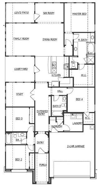 2D floor plan layout of this home in Ventana, Bulverde, TX (Image 8).
