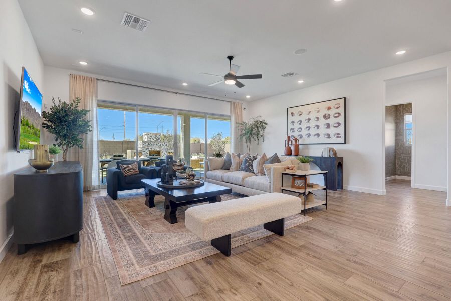 Furnished interior view inside a new home in Landmarke, San Tan Valley (Image 17). Furnished interior view inside a new home in Landmarke, San Tan Valley (Image 17).