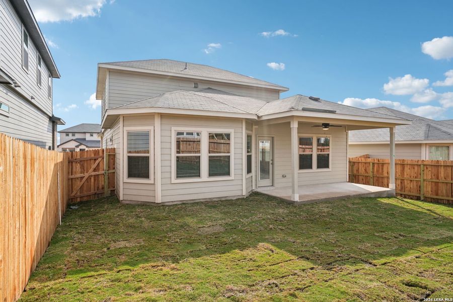 Exterior details and patio area of a home in Lark Canyon, New Braunfels (Image 24).