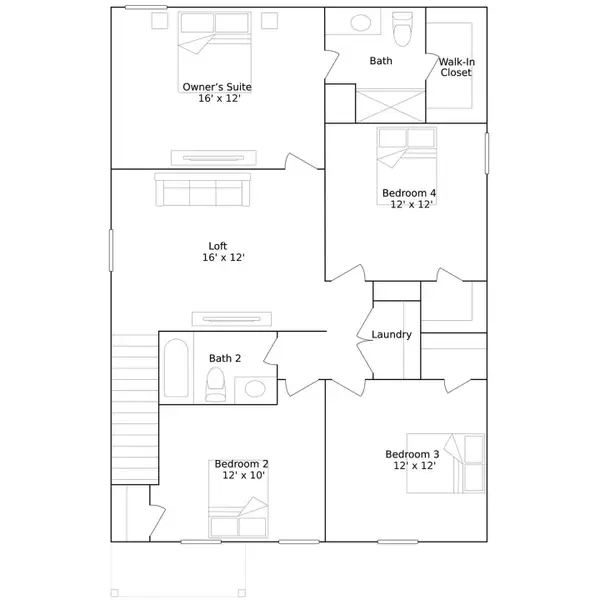 2D floor plan layout of this home in Chapel Run, Montgomery, TX (Image 3).