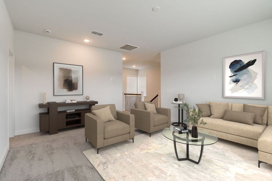 Furnished interior view inside a new home in Pecan Orchard, Elgin (Image 7).