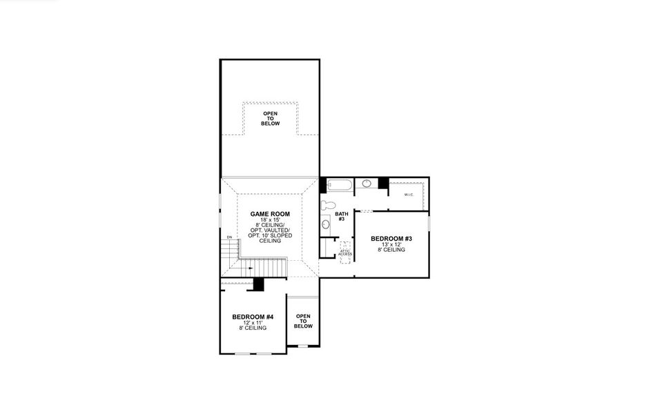 2D floor plan layout for the Eagle - Reserve Series by M/I Homes in LaPrelle, Haslet, TX (Image 4).