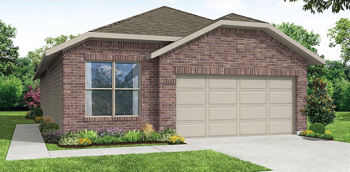 Representative exterior photo of a completed home built from the Hickory by Impression Homes in Belmont, Aubrey, TX (Image 2). Representative exterior photo of a completed home built from the Hickory by Impression Homes in Belmont, Aubrey, TX (Image 2).