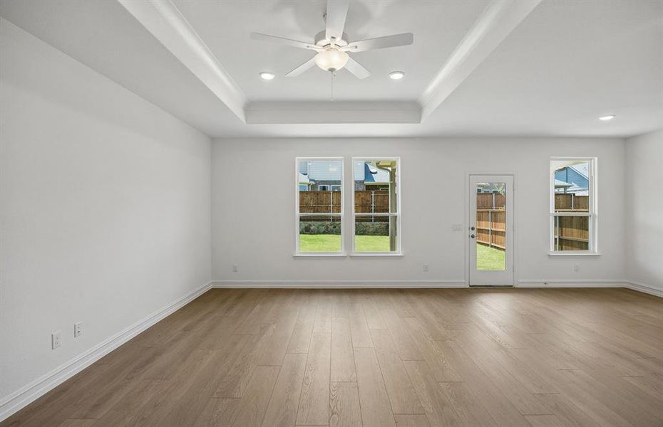 Gathering room with large windows and natural light