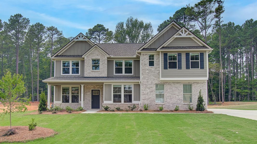 Representative exterior photo of a completed home built from the Rosemary II by DRB Homes in Saddleridge, Senoia, GA (Image 2).