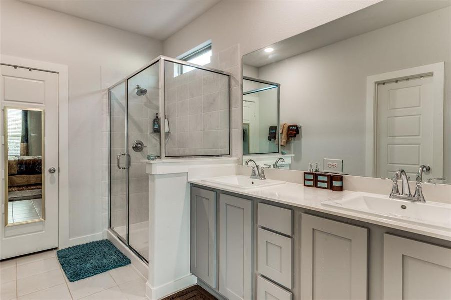 Large walk-in shower and walk in closet attached