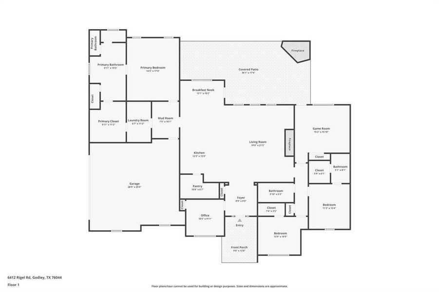 2D floor plan layout of this home in , Godley, TX (Image 5).