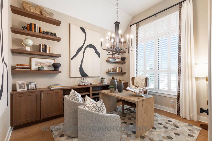 Furnished interior view inside a new home in Santa Rita Ranch, Liberty Hill (Image 8). Furnished interior view inside a new home in Santa Rita Ranch, Liberty Hill (Image 8).