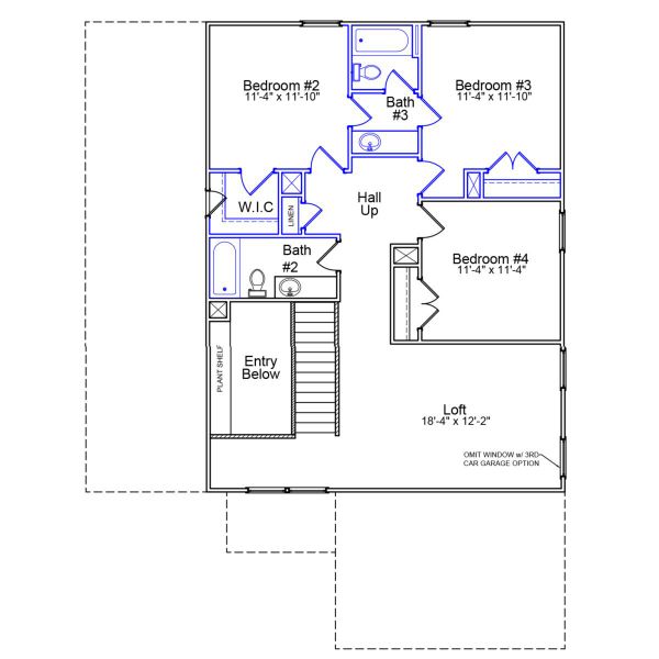 2D floor plan layout of this home in Grand Park, Leland, NC (Image 3).