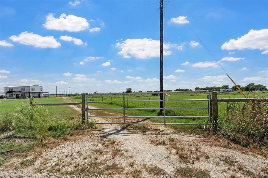 Gate with a rural view Gate with a rural view