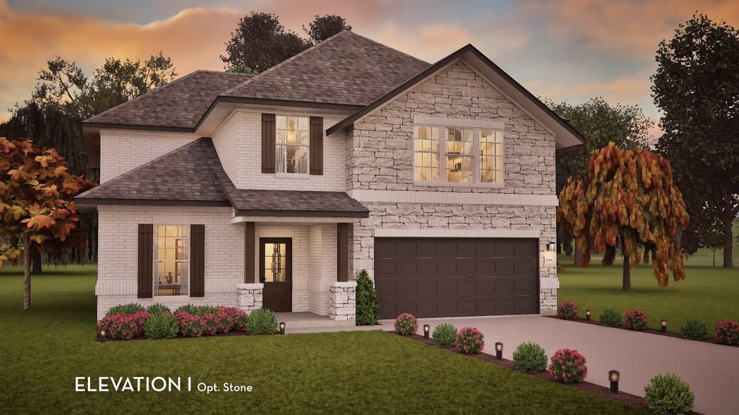 Front exterior of a new home in Arcadia Ridge, San Antonio, TX, highlighting curb appeal (Image 24). Front exterior of a new home in Arcadia Ridge, San Antonio, TX, highlighting curb appeal (Image 24).