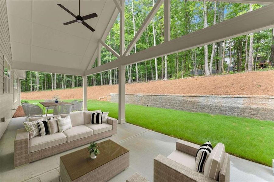 Exterior details and patio area of a home in , Clarkesville (Image 26).