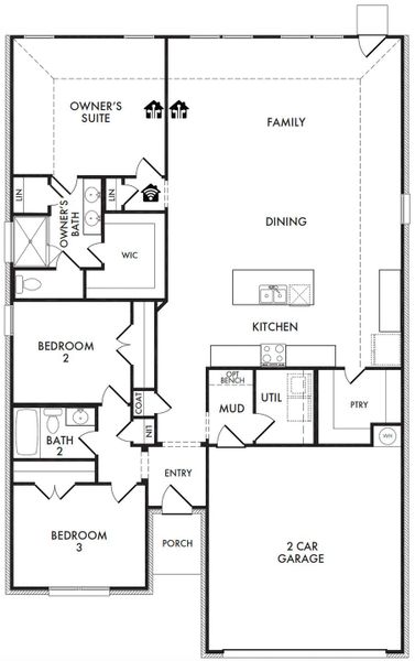 2D floor plan layout for the Lincoln by Impression Homes in De Berry Reserve, Royse City, TX (Image 3). 2D floor plan layout for the Lincoln by Impression Homes in De Berry Reserve, Royse City, TX (Image 3).