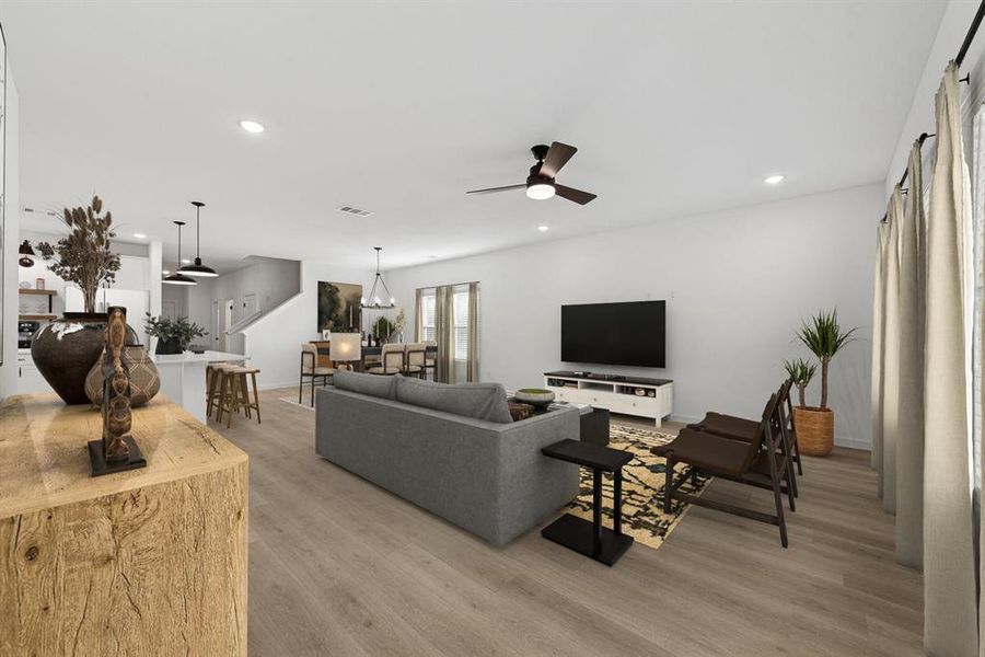 Furnished interior view inside a new home in Aspire at Noble Ridge, Howe (Image 18). Furnished interior view inside a new home in Aspire at Noble Ridge, Howe (Image 18).