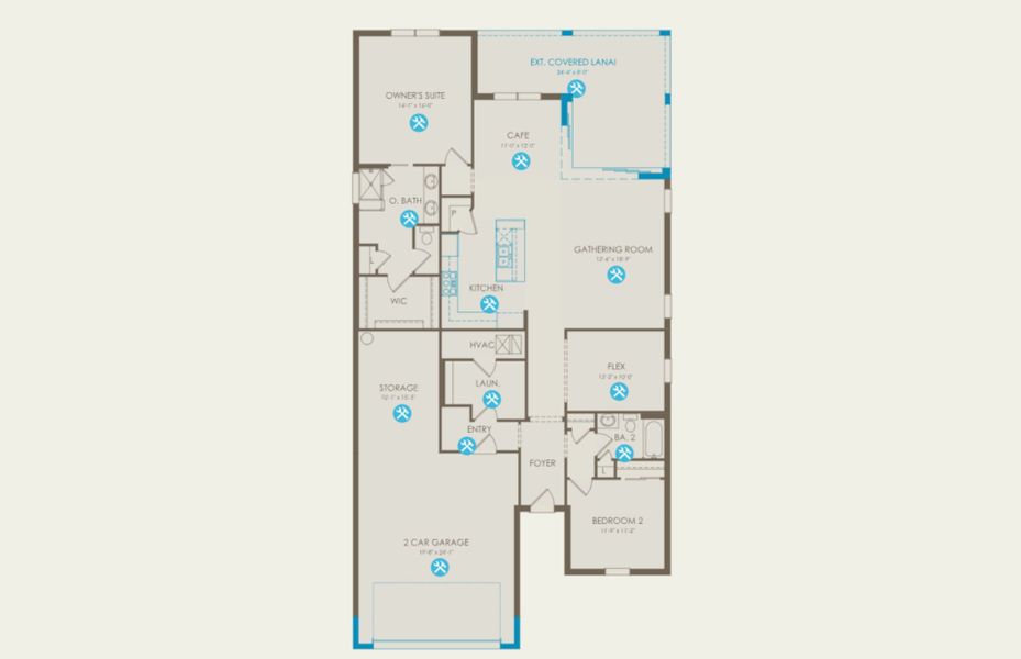 2D floor plan layout of this home in Del Webb Tradition, Port St. Lucie, FL (Image 3). 2D floor plan layout of this home in Del Webb Tradition, Port St. Lucie, FL (Image 3).