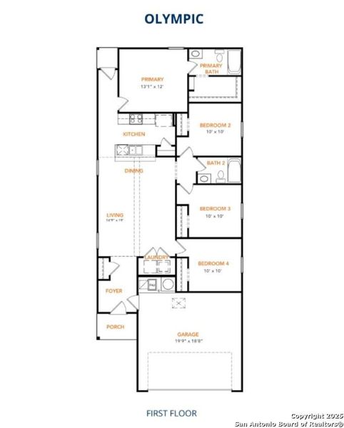 2D floor plan layout of this home in Las Colinas, Kenedy, TX (Image 3).