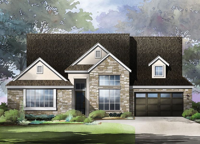 Savannah Floor Plan in The Colony, Bastrop TX | Sitterle Homes Elevation B Savannah Floor Plan in The Colony, Bastrop TX | Sitterle Homes Elevation B