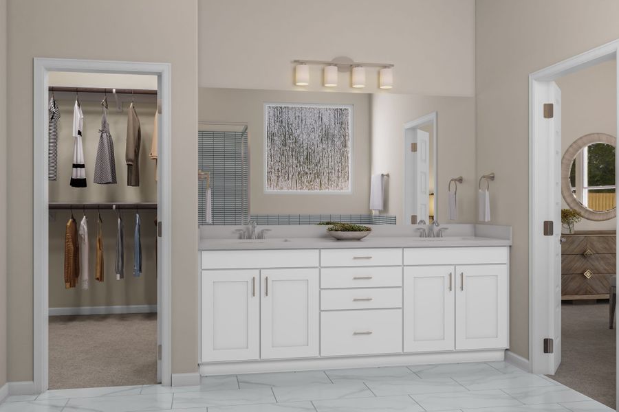 Representative furnished interior of a home built from the Rainey by Tri Pointe Homes in Lariat, Liberty Hill (Image 19).