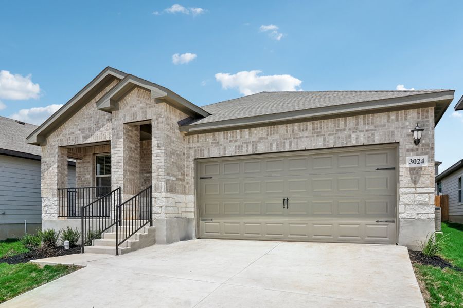 Front exterior of the Allen floorplan at a Meritage Homes community. Front exterior of the Allen floorplan at a Meritage Homes community.