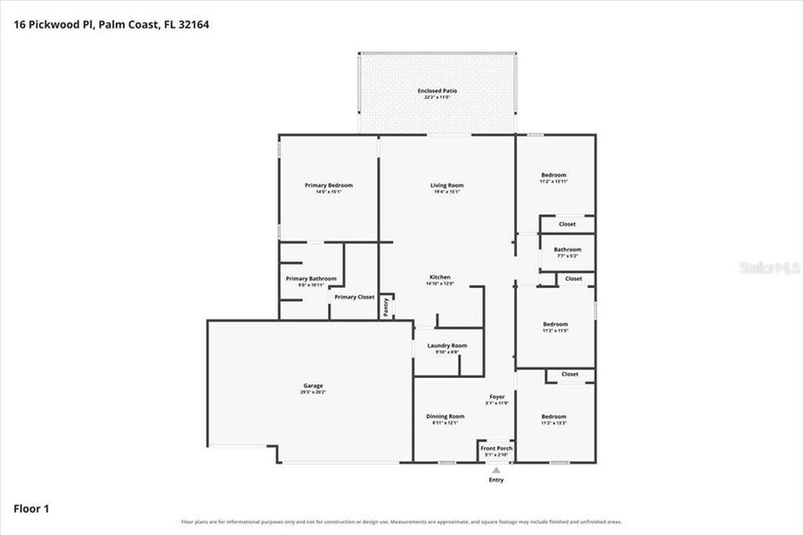 2D floor plan layout of this home in , Palm Coast, FL (Image 4). 2D floor plan layout of this home in , Palm Coast, FL (Image 4).