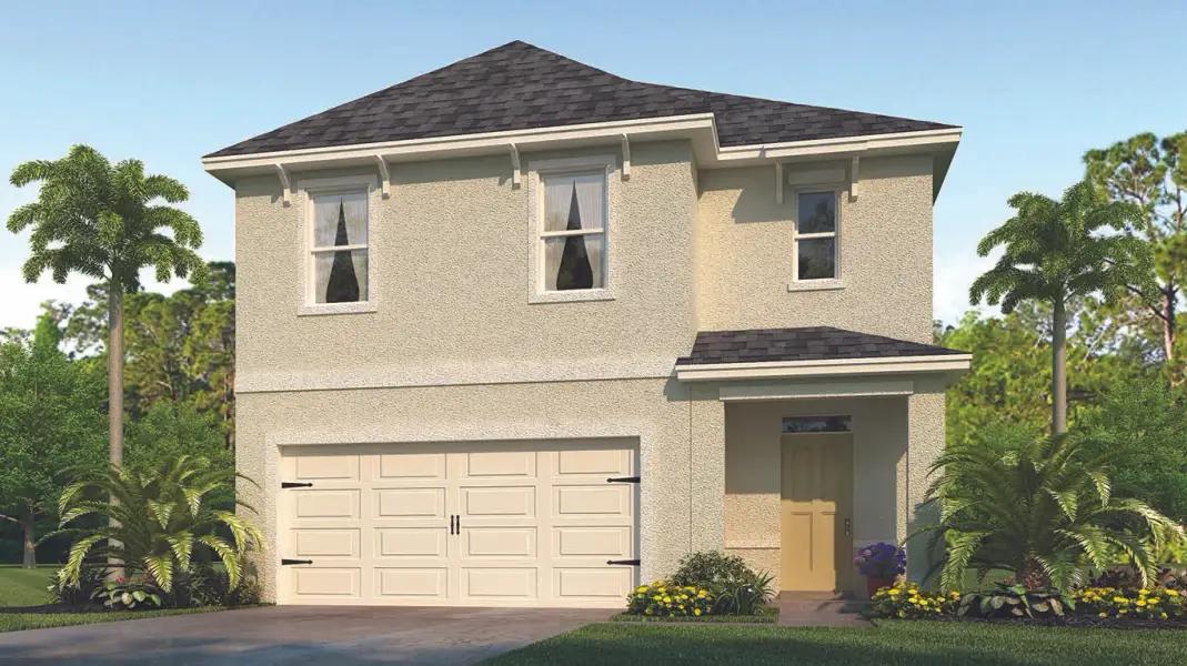Front exterior of a new home in Concorde, Sanford, FL, highlighting curb appeal (Image 2).