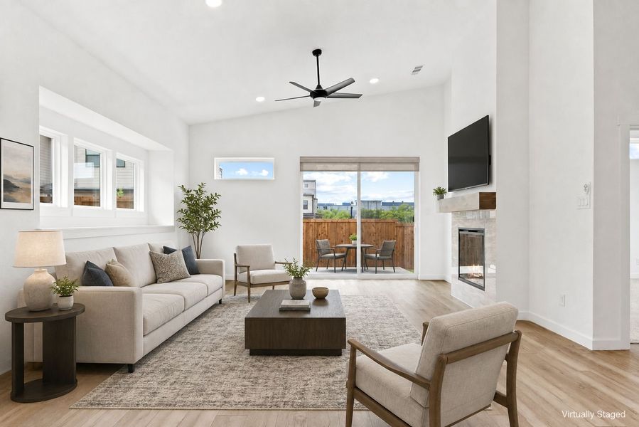 Furnished interior view inside a new home in Willow Grove Single-Family Homes, Melissa (Image 6). Furnished interior view inside a new home in Willow Grove Single-Family Homes, Melissa (Image 6).
