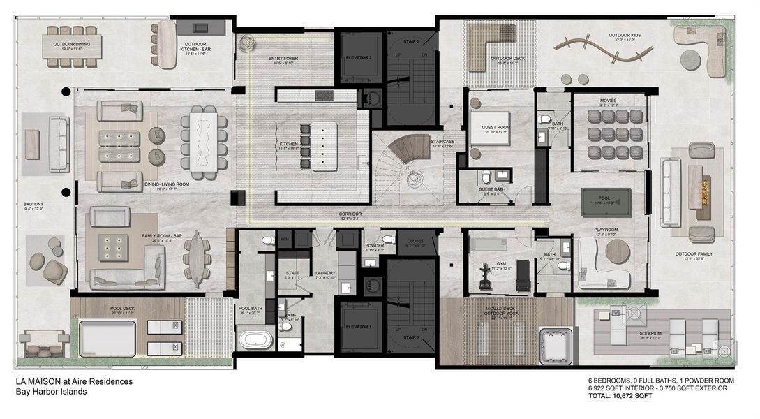2D floor plan layout of this home in , Bay Harbor Islands, FL (Image 7). 2D floor plan layout of this home in , Bay Harbor Islands, FL (Image 7).