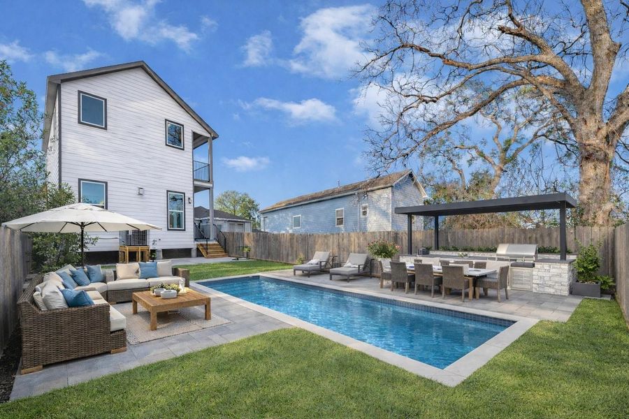 Virtual rendering showcasing the potential for a resort-style backyard