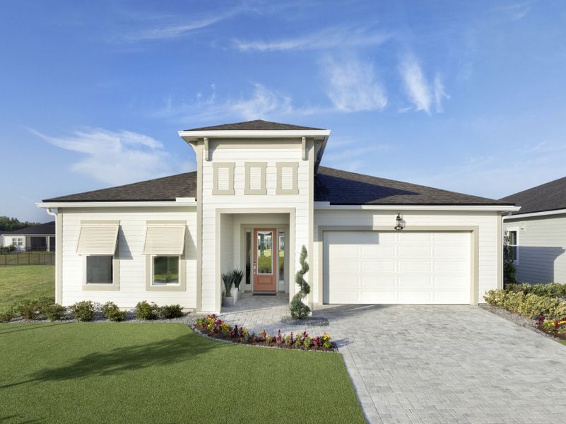 Representative exterior photo of a completed home built from the Lucia by Mattamy Homes in RiverTown - WaterSong, St. Johns, FL (Image 18). Representative exterior photo of a completed home built from the Lucia by Mattamy Homes in RiverTown - WaterSong, St. Johns, FL (Image 18).