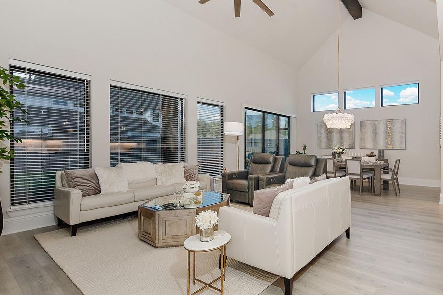 Furnished interior view inside a new home in The Highlands - 65', Porter (Image 6). Furnished interior view inside a new home in The Highlands - 65', Porter (Image 6).