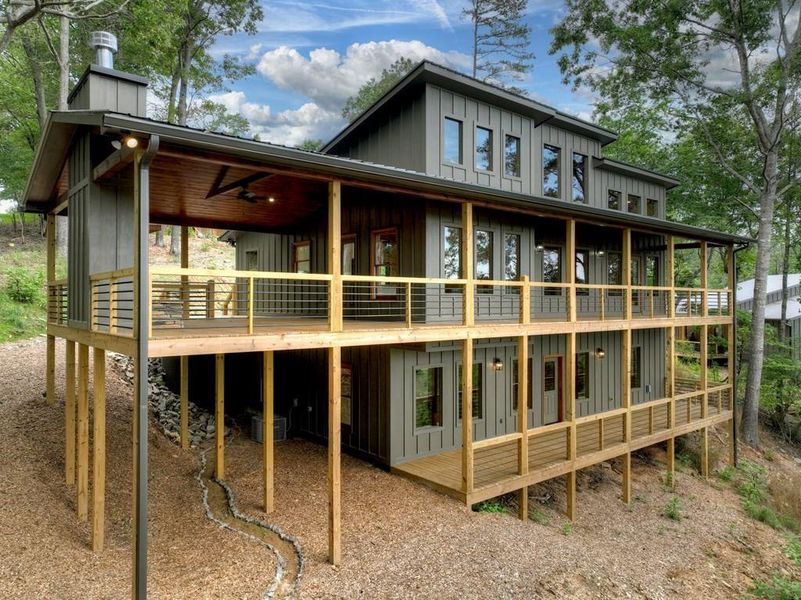 Front exterior of a new home in , Blue Ridge, GA, highlighting curb appeal (Image 21).