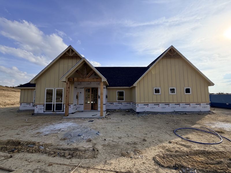 Front exterior of a new home in Saddle Crest Estates, Weatherford, TX, highlighting curb appeal (Image 9).