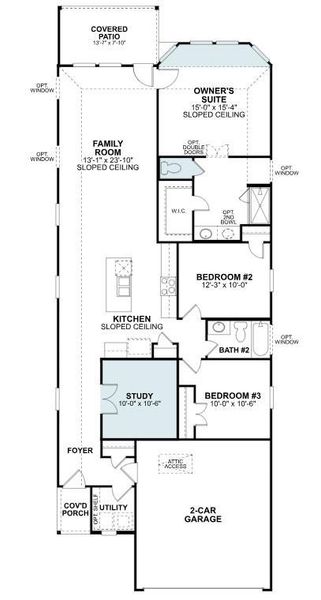2D floor plan layout of this home in Lone Star Landing, Montgomery, TX (Image 6).