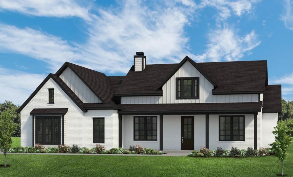 Representative exterior photo of a completed home built from the The Paxton by Elmwood Custom Homes in Matthews Farm, Venus, TX (Image 9). Representative exterior photo of a completed home built from the The Paxton by Elmwood Custom Homes in Matthews Farm, Venus, TX (Image 9).