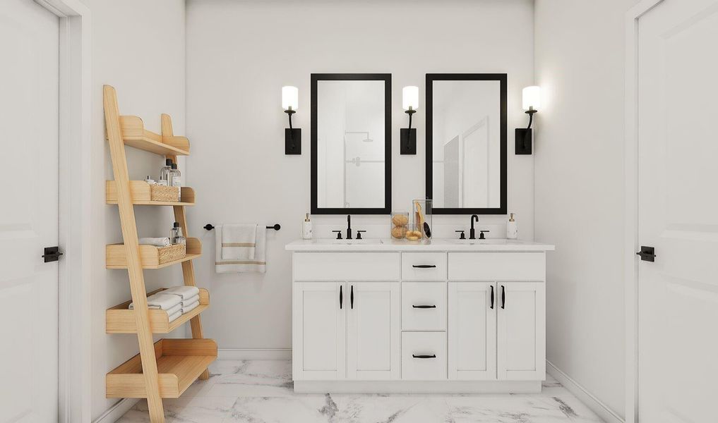 Relaxing primary bath (*Artist rendering used for illustration purposes only.)