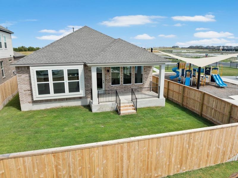Exterior details and patio area of a home in University Heights, Round Rock (Image 3). Exterior details and patio area of a home in University Heights, Round Rock (Image 3).
