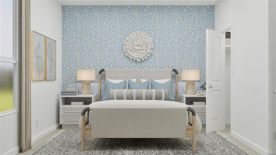 Bedroom with baseboards Bedroom with baseboards