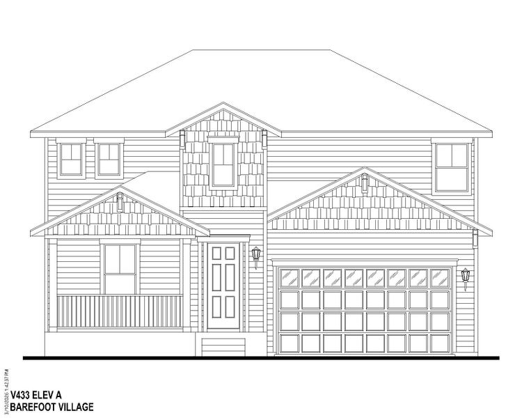 Plan V433 BV Elevation A Plan V433 BV Elevation A
