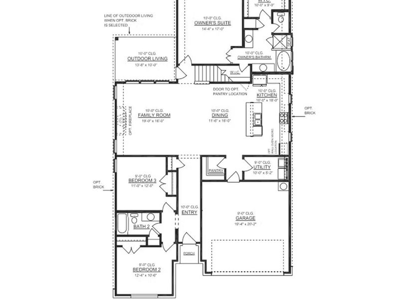 2D floor plan layout of this home in Hannah Heights, Seguin, TX (Image 2).