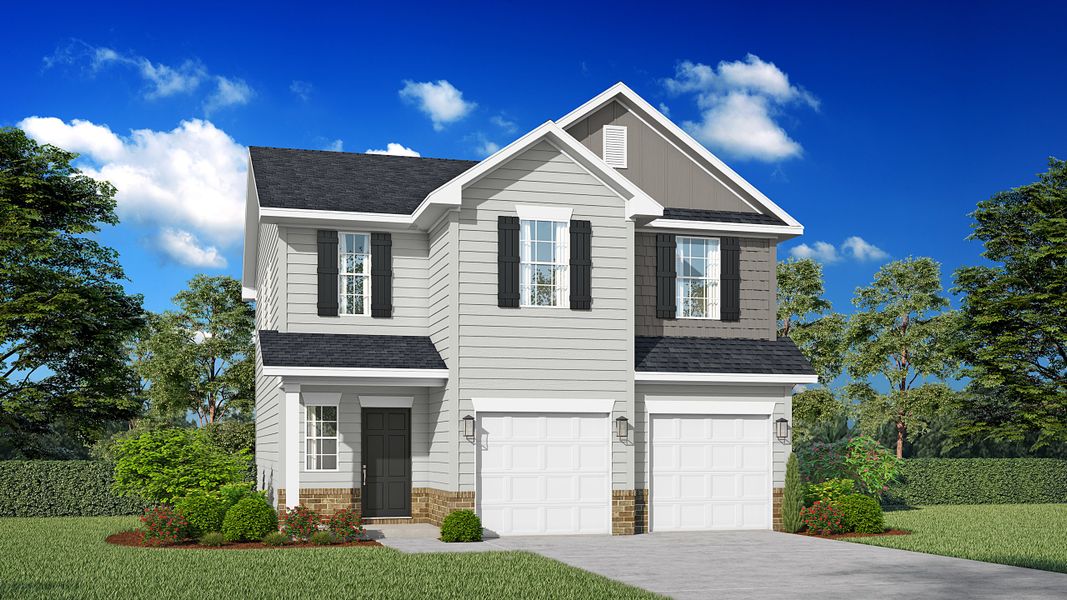 Front exterior of a new home in Tranquil South, Hinesville, GA, highlighting curb appeal (Image 1). Front exterior of a new home in Tranquil South, Hinesville, GA, highlighting curb appeal (Image 1).