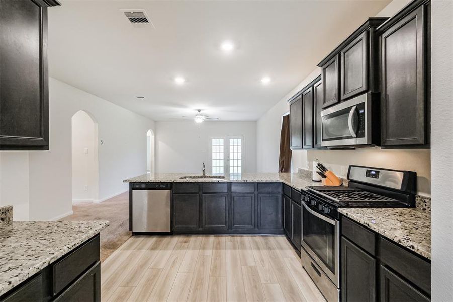 View of kitchen.