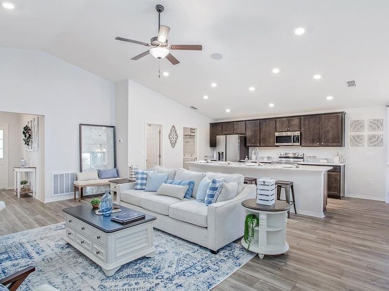 Your open living area allows for versatile furniture configurations - Raychel by Highland Homes Your open living area allows for versatile furniture configurations - Raychel by Highland Homes