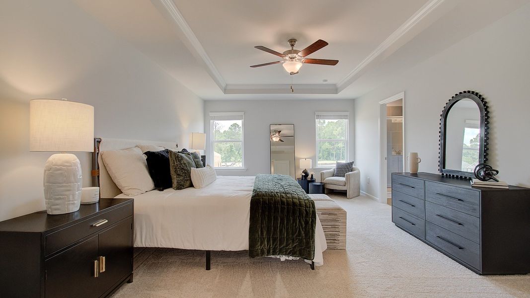 Representative furnished interior of a home built from the Layla II by DRB Homes in Enclave at Evergreen, Fairburn (Image 19).